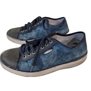 MTB jambo rocker shoe bleach dye denim pattern. Size 9-9.5 700647504v comfort